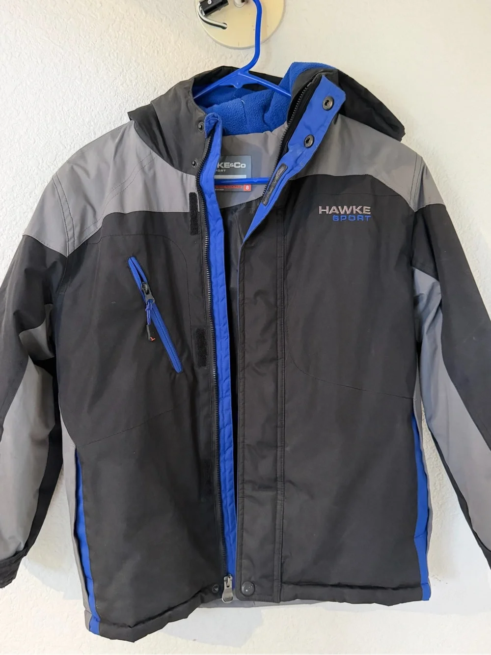 Hawke & Co Black, Gray & Blue Kids Winter Jacket size 8 boys
